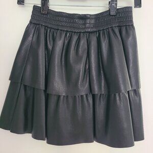 ALICE + OLIVIA Vegan Leather Black Mini Skirt Size 0
